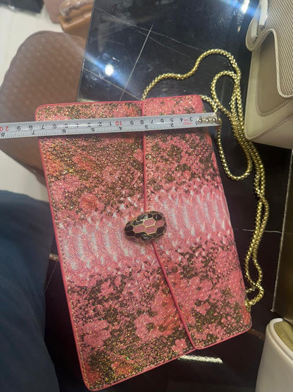 Bvlgari Serpenti Forever Metallic Python Leather Bag