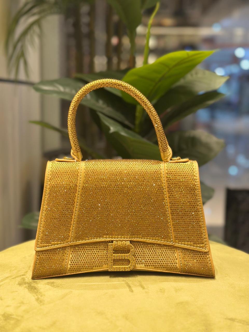 Balenciaga Hourglass Crystal Top Handle Bag