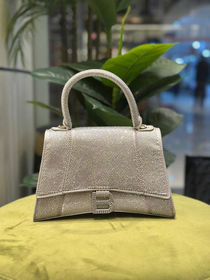 Balenciaga Hourglass Crystal Top Handle Bag
