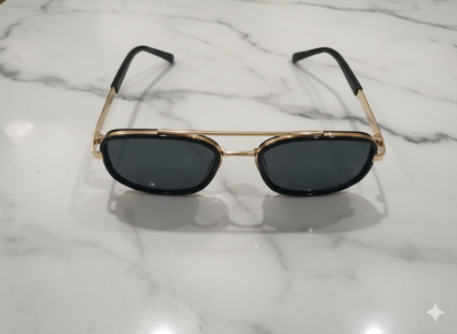 Burberry Rectangular Metal Sunglasses – Gold Frame