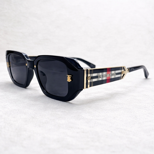 Burberry Check Temple Square Frame Sunglasses