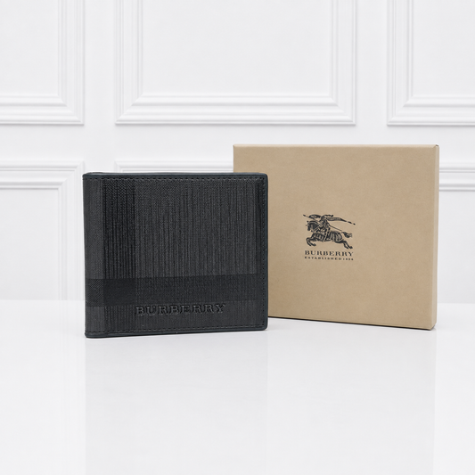 Burberry Embossed Check Bifold Wallet