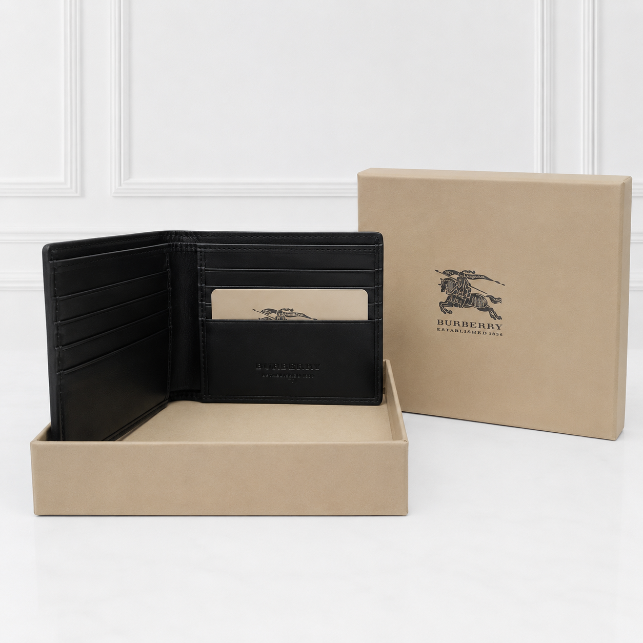 Burberry Embossed Check Bifold Wallet