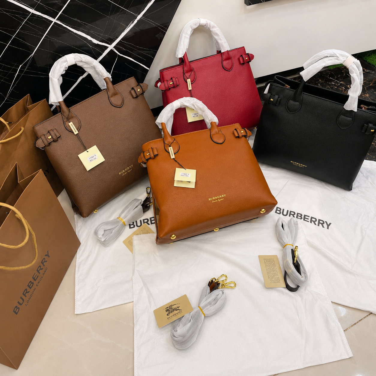 Burberry Leather Belt Tote Bag