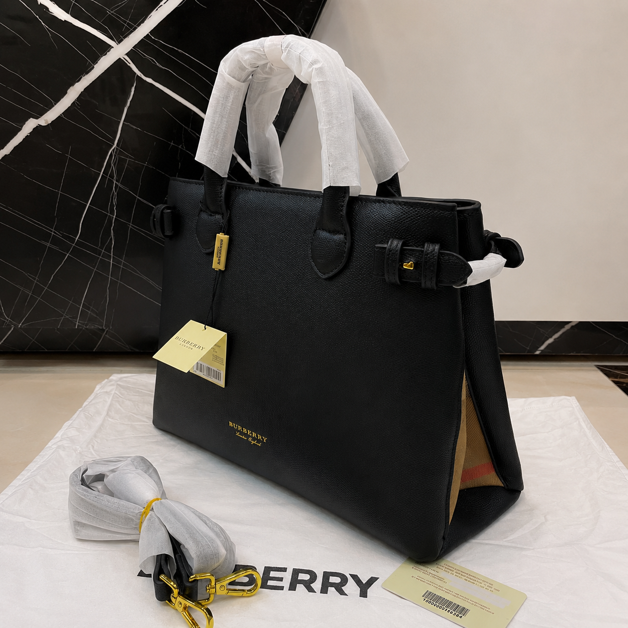 Burberry Leather Belt Tote Bag