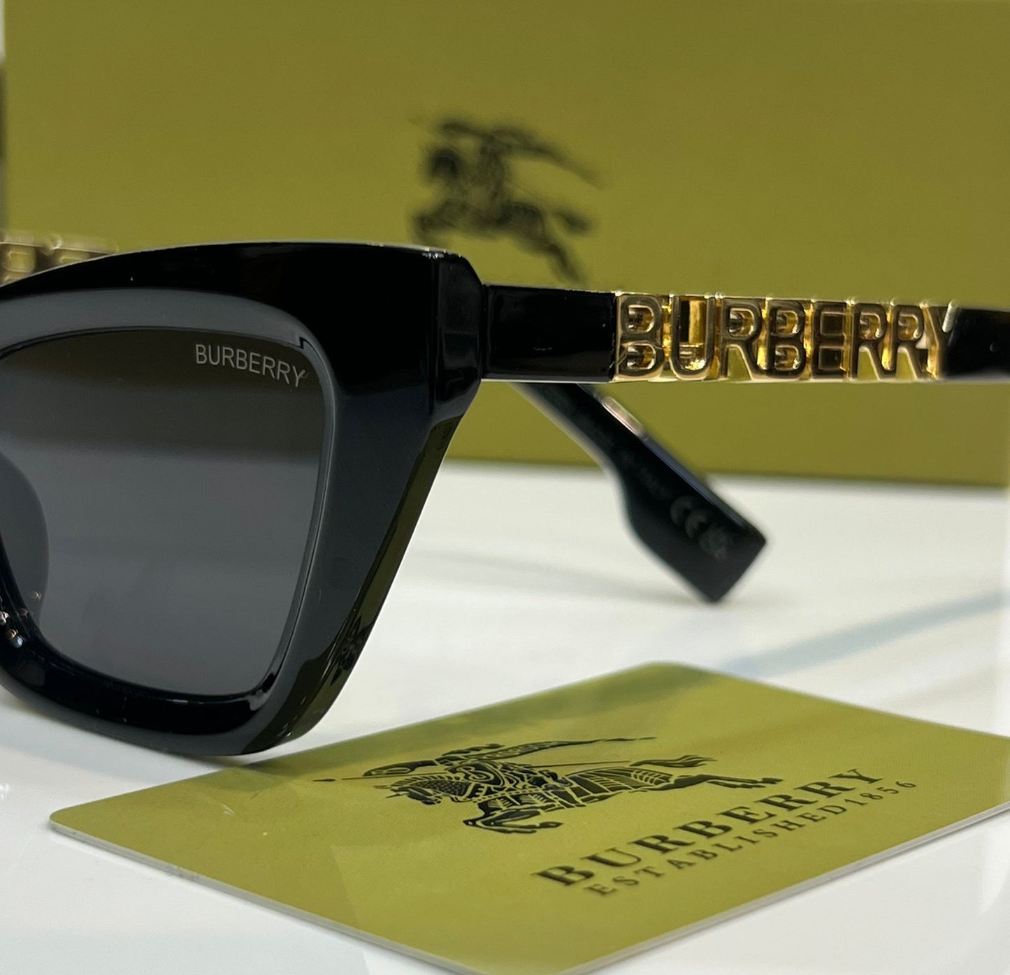 Burberry Logo Temple Cat Eye Sunglasses