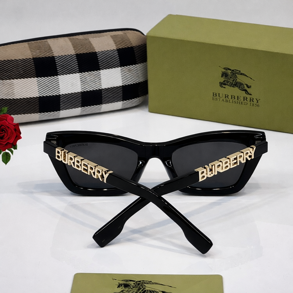 Burberry Logo Temple Cat Eye Sunglasses
