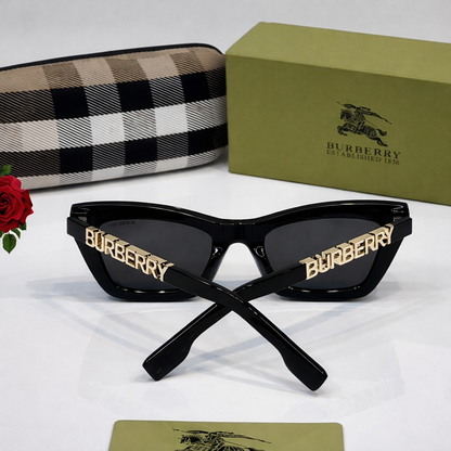 Burberry Logo Temple Cat Eye Sunglasses