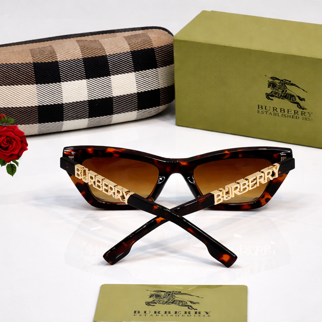 Burberry Logo Temple Cat Eye Sunglasses