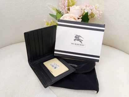 Burberry London Knight Logo Check Premium Leather Bifold Wallet