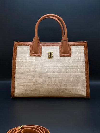 Burberry Style TB Canvas Tote Bag