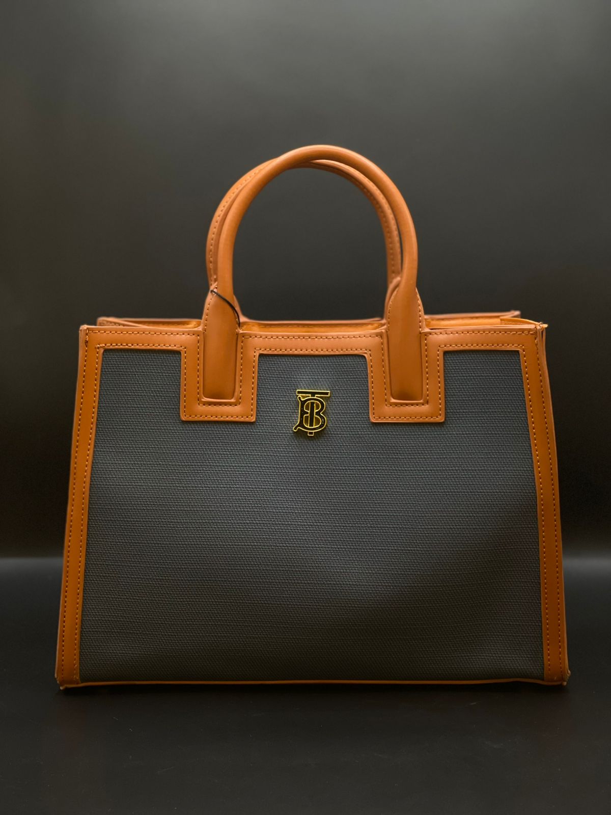 Burberry Style TB Canvas Tote Bag