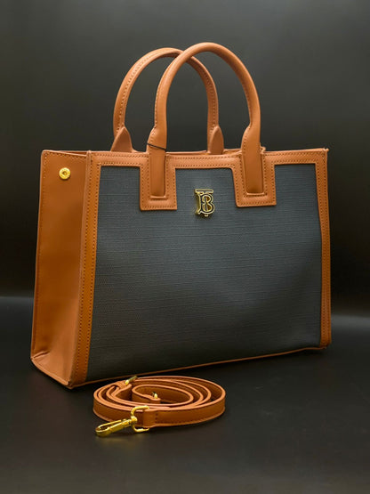 Burberry Style TB Canvas Tote Bag