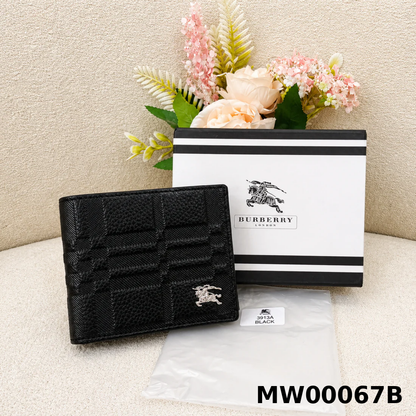 Burberry London Signature Check Premium Leather Bifold Wallet
