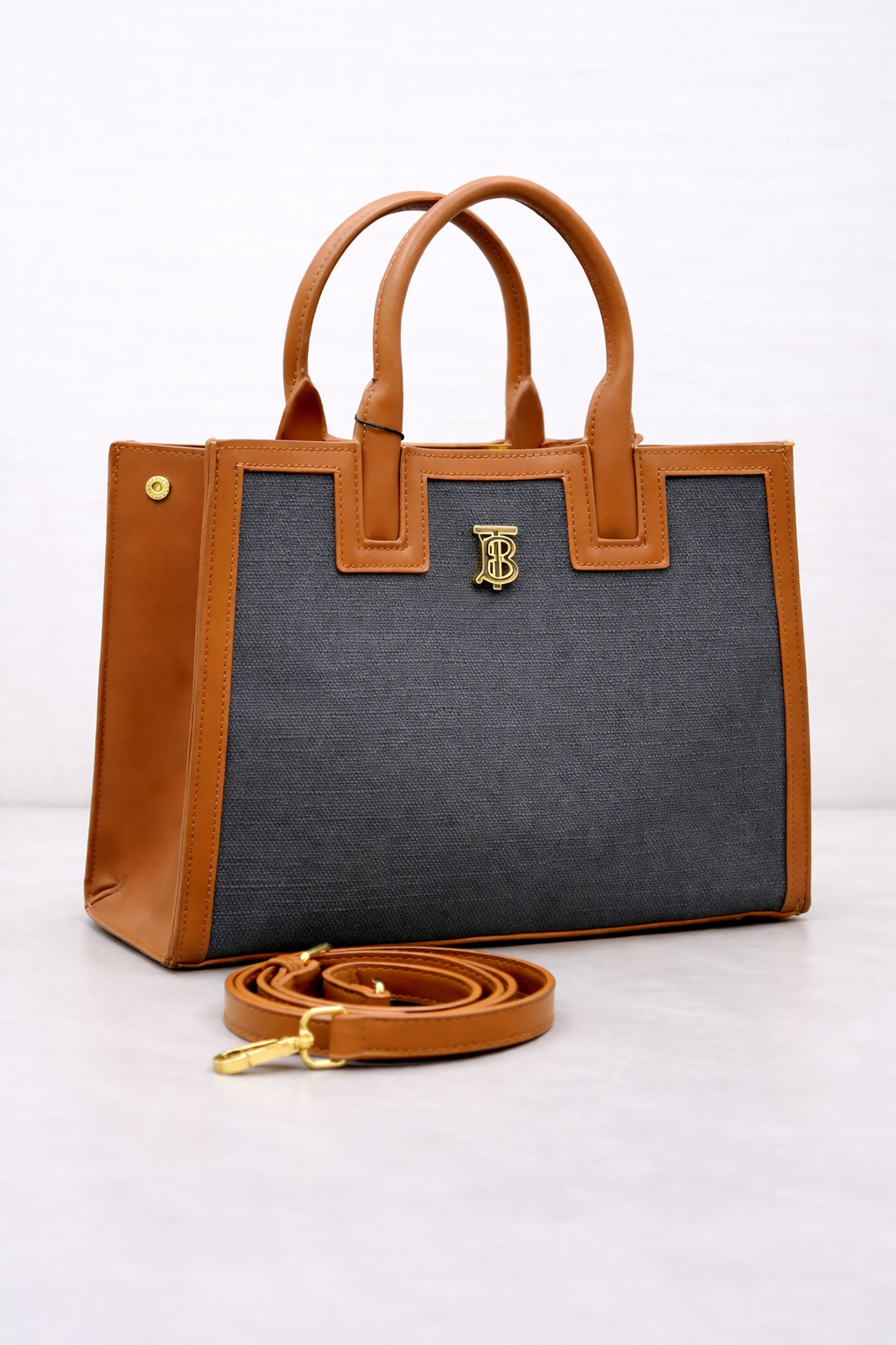Burberry Style TB Canvas Tote Bag