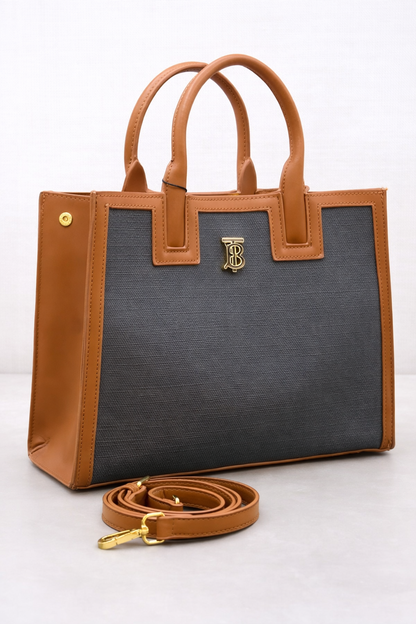 Burberry Style TB Canvas Tote Bag