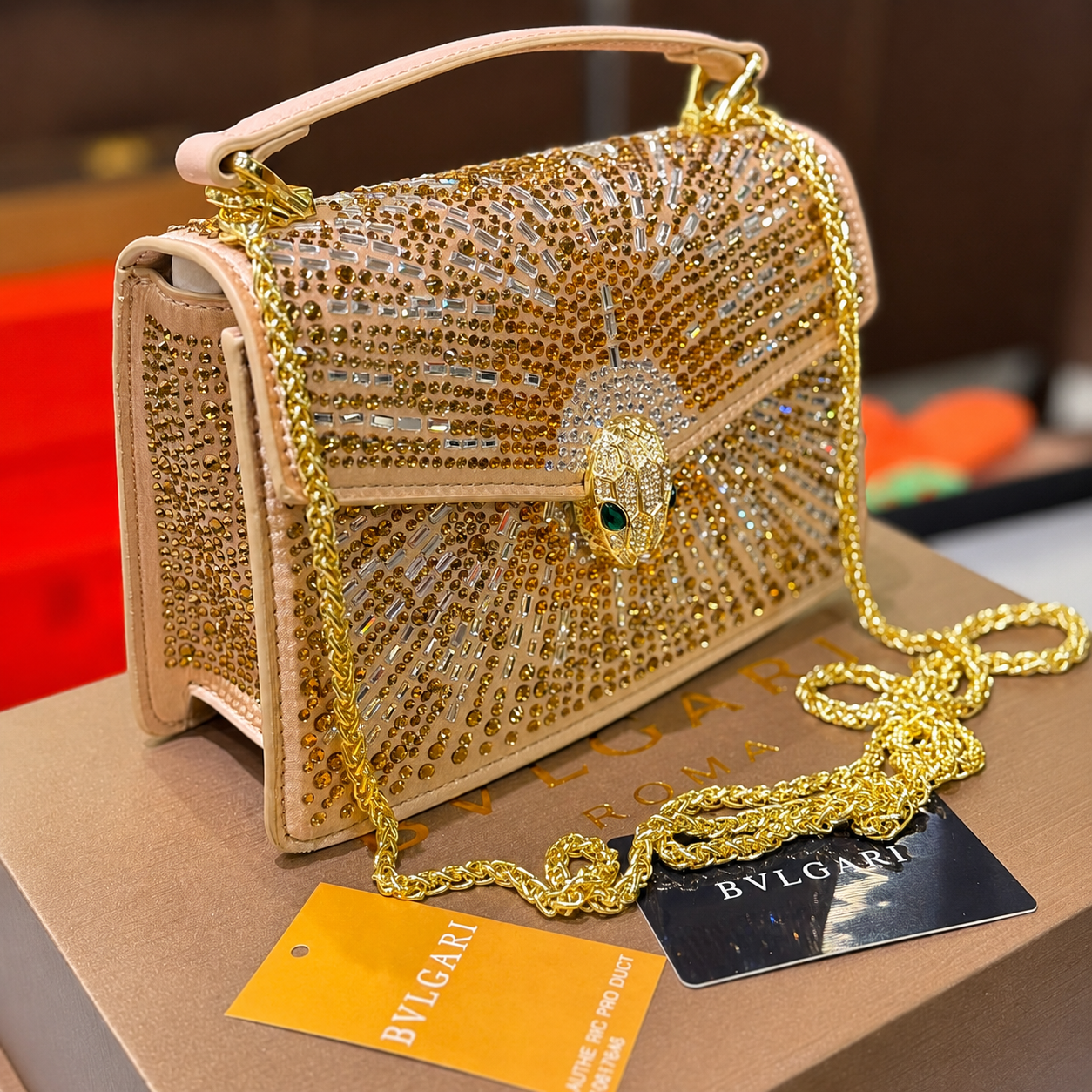 Bvlgari Serpenti Crystal Evening Bag