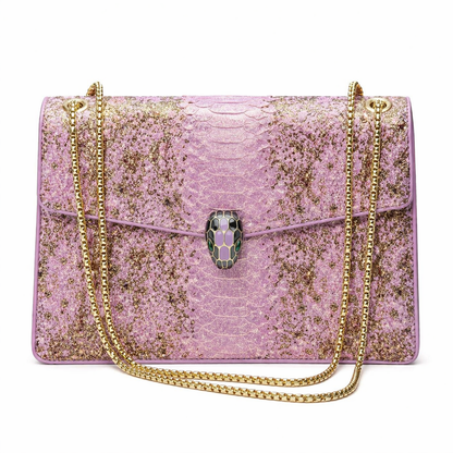 Bvlgari Serpenti Forever Metallic Python Leather Bag