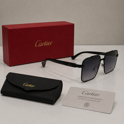 Cartier Santos de Cartier Square Sunglasses - Black