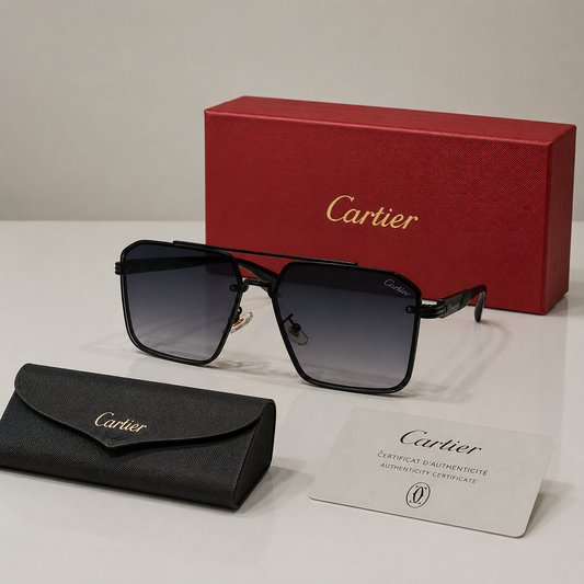 Cartier Santos de Cartier Square Sunglasses - Black