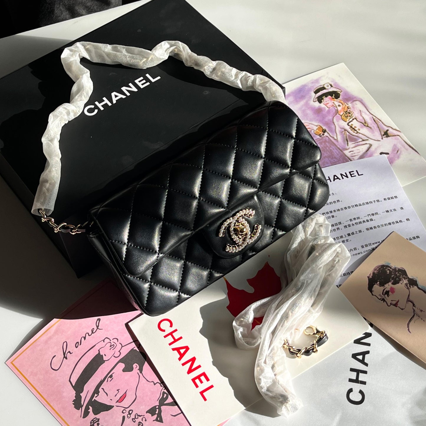 Chanel Pearl CC Quilted Flap Bag