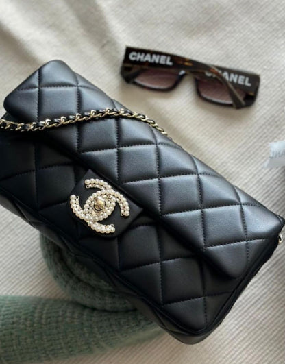 Chanel Pearl CC Quilted Flap Bag