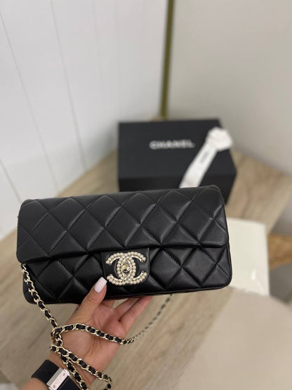 Chanel Pearl CC Quilted Flap Bag