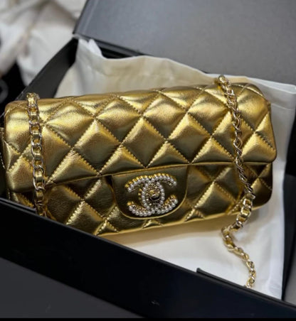 Chanel Pearl CC Quilted Flap Bag