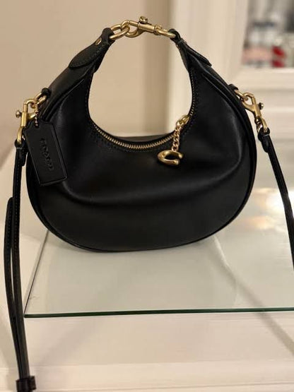 Coach Mini Leather Crescent Shoulder Bag