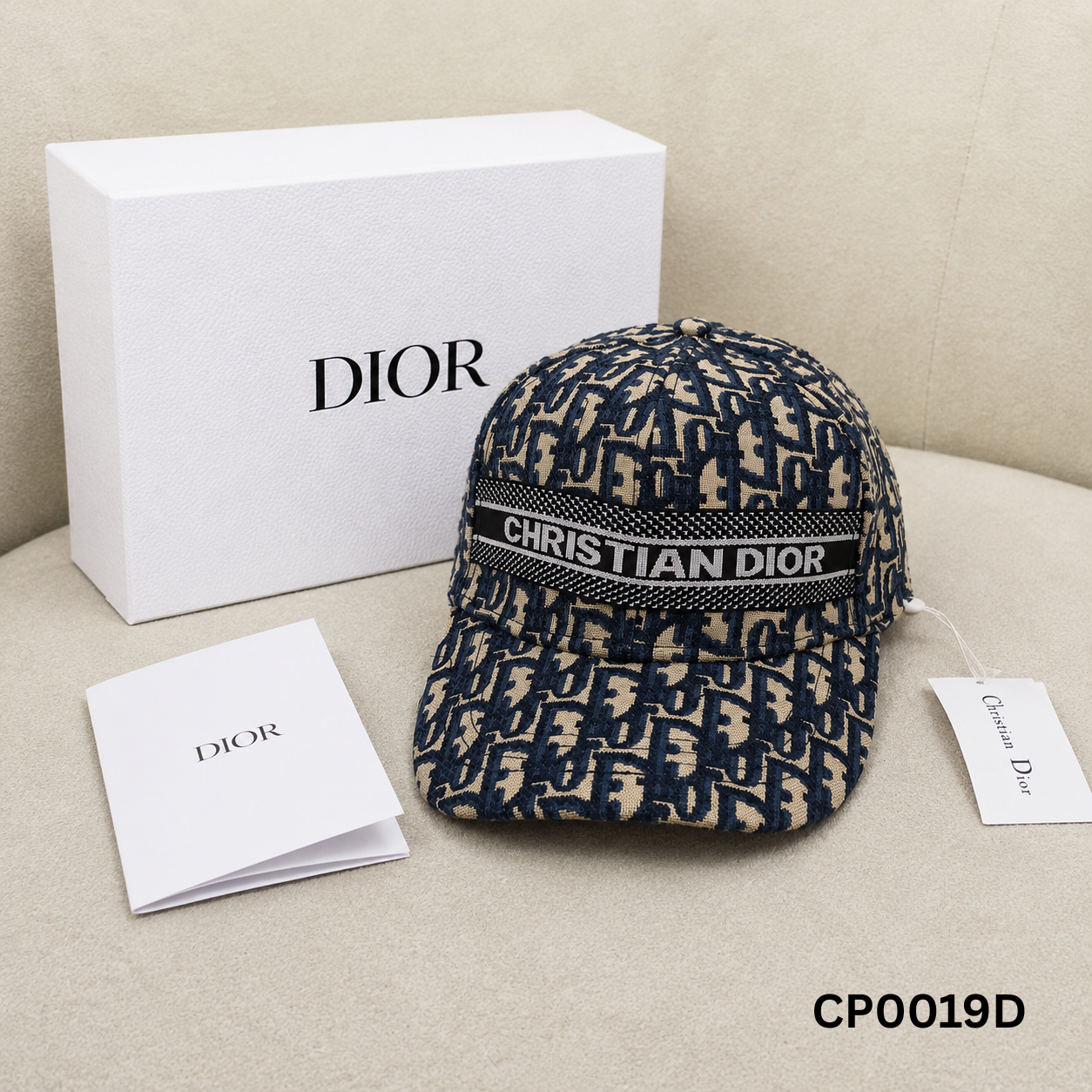 Christian Dior Oblique Logo Strap Baseball Cap