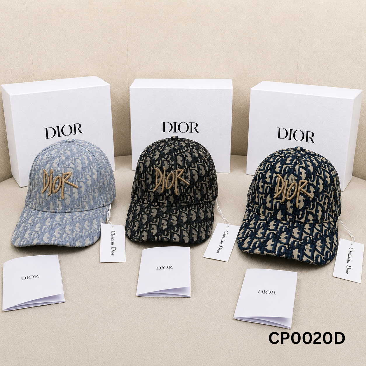 Christian Dior Oblique Embroidered Logo Baseball Cap