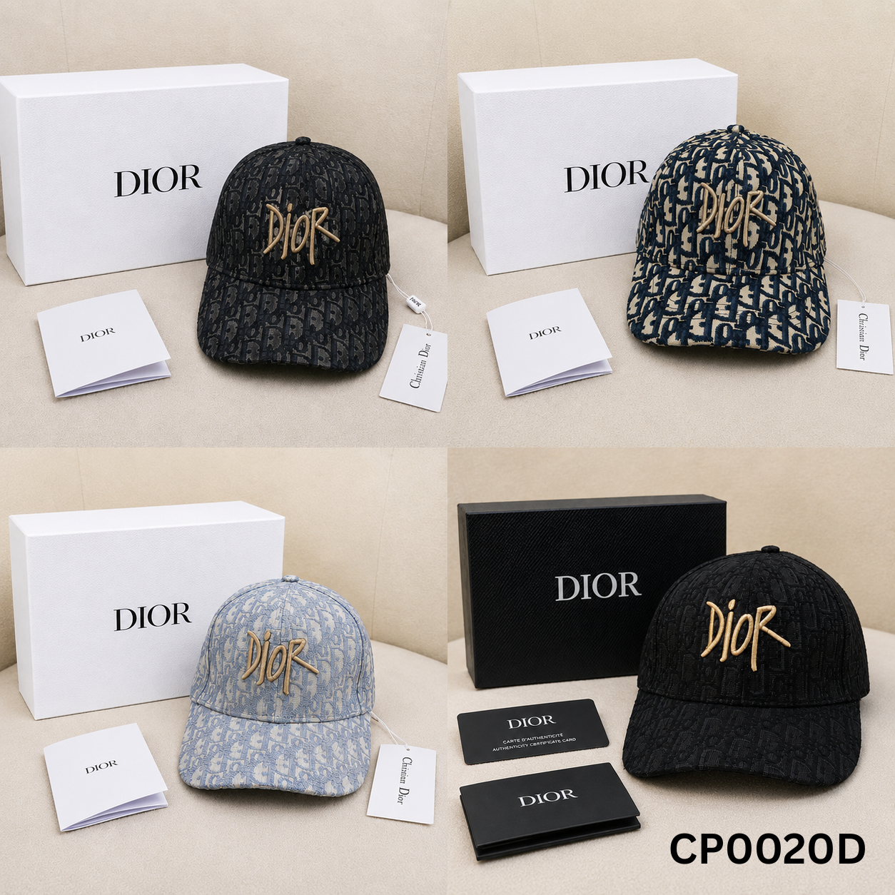 Christian Dior Oblique Embroidered Logo Baseball Cap
