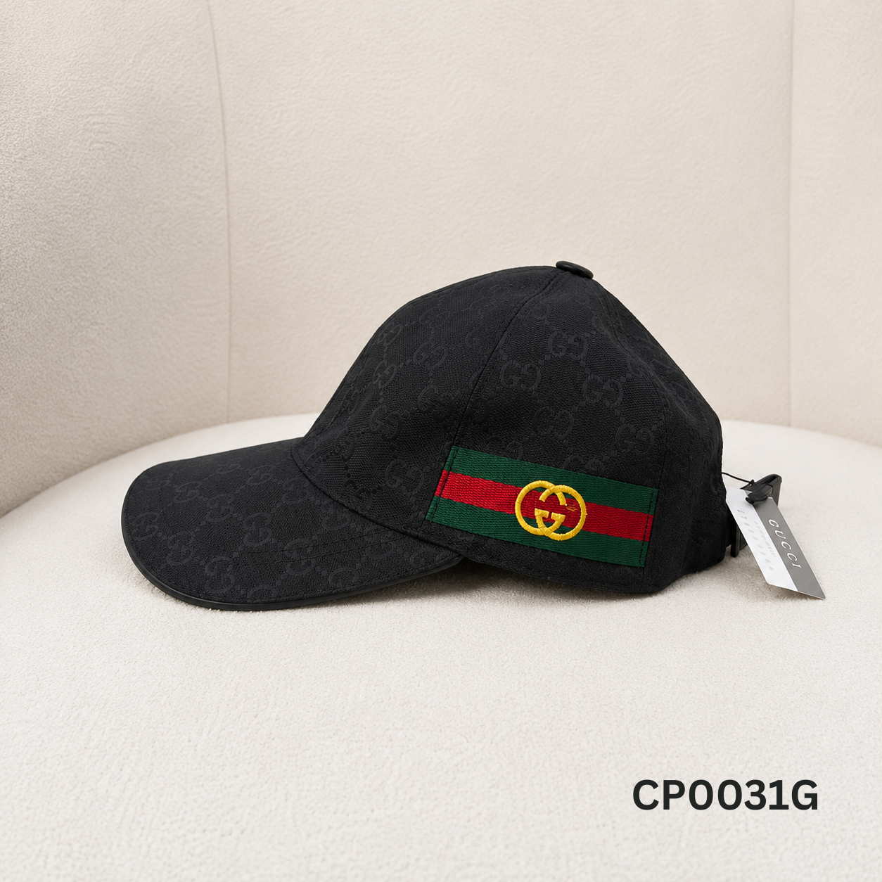 Gucci GG Supreme Monogram Baseball Cap-Black