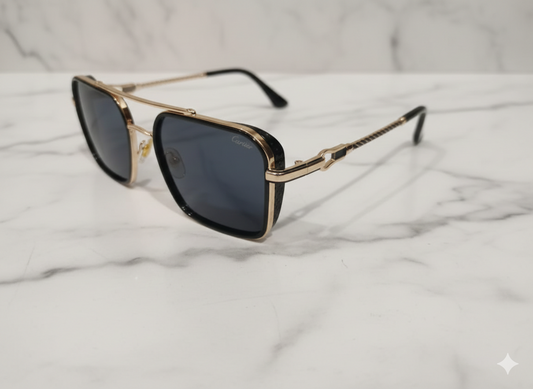 Cartier Rectangular Metal Frame Sunglasses
