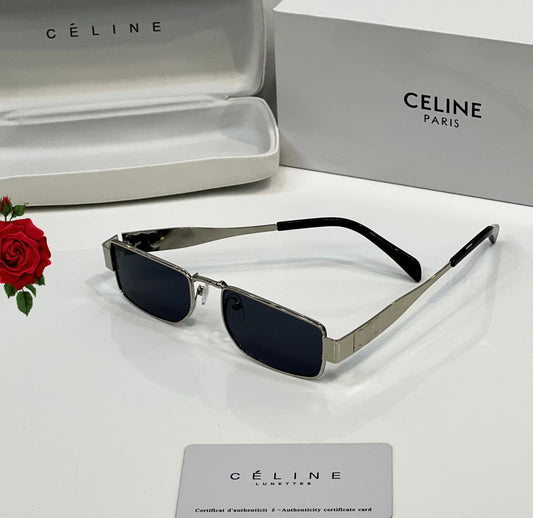 Celine Slim Rectangle Metal Sunglasses