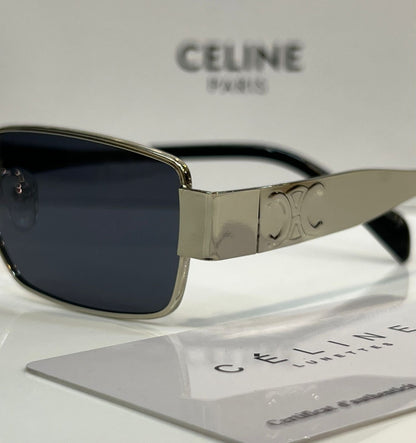 Celine Slim Rectangle Metal Sunglasses