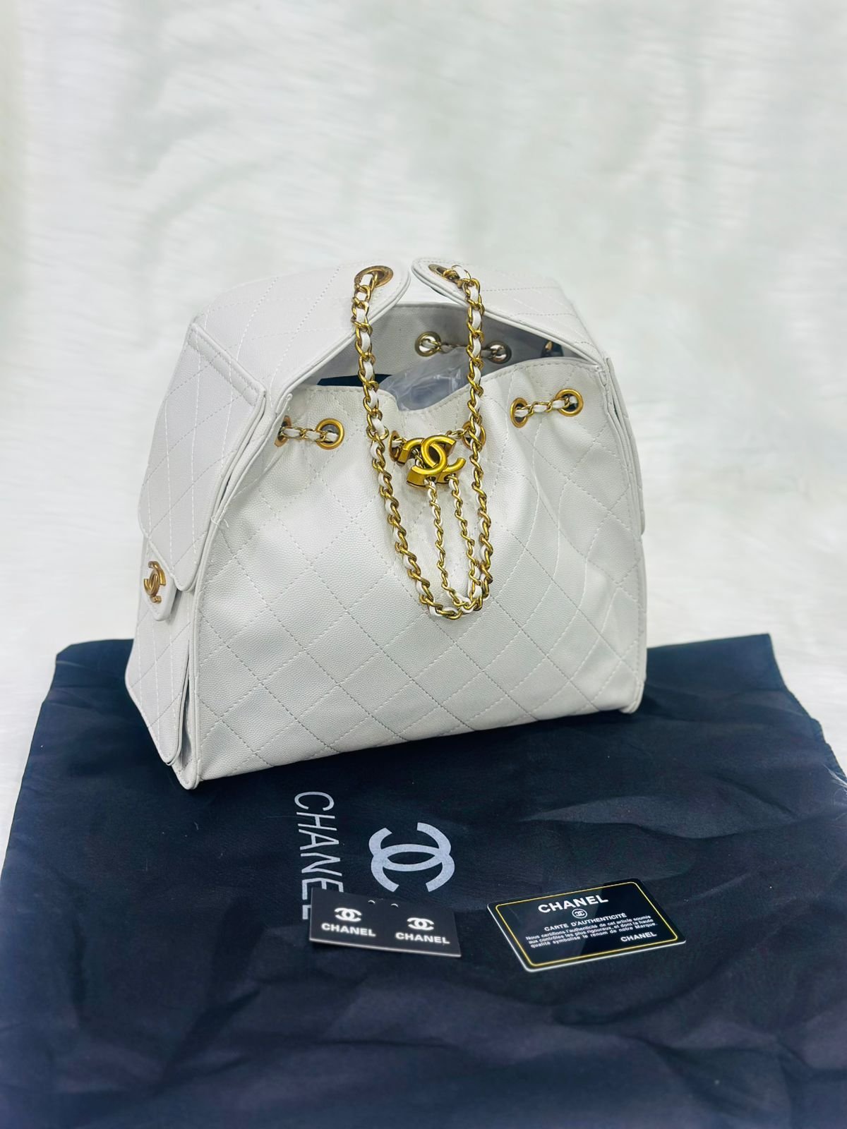 Chanel 25 Medium Handbag (Quilted Drawstring Bucket Style)