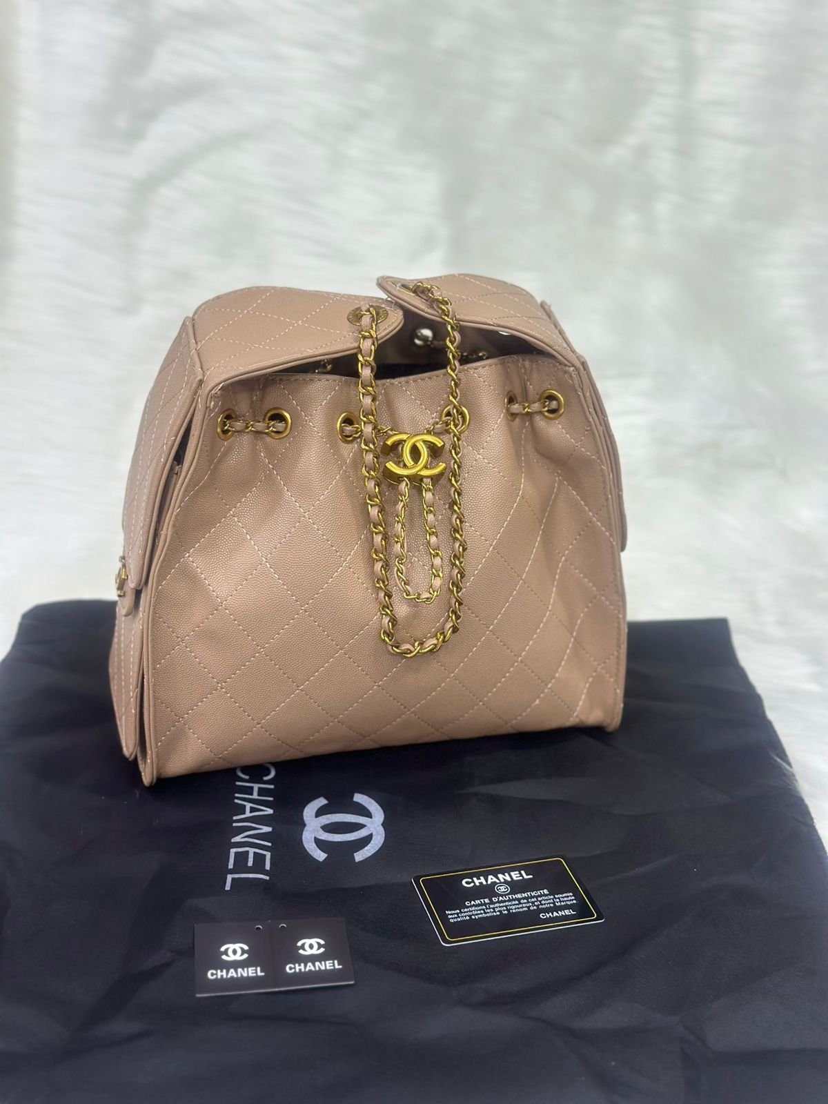 Chanel 25 Medium Handbag (Quilted Drawstring Bucket Style)