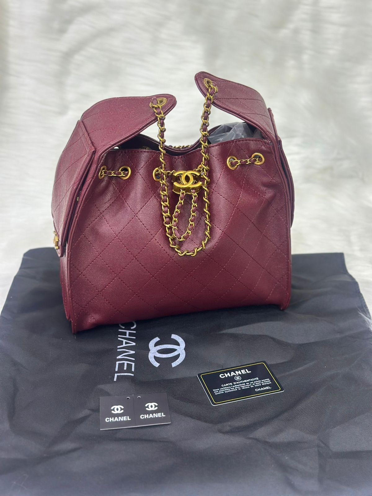 Chanel 25 Medium Handbag (Quilted Drawstring Bucket Style)