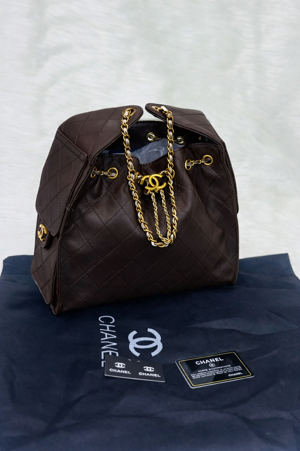 Chanel 25 Medium Handbag (Quilted Drawstring Bucket Style)