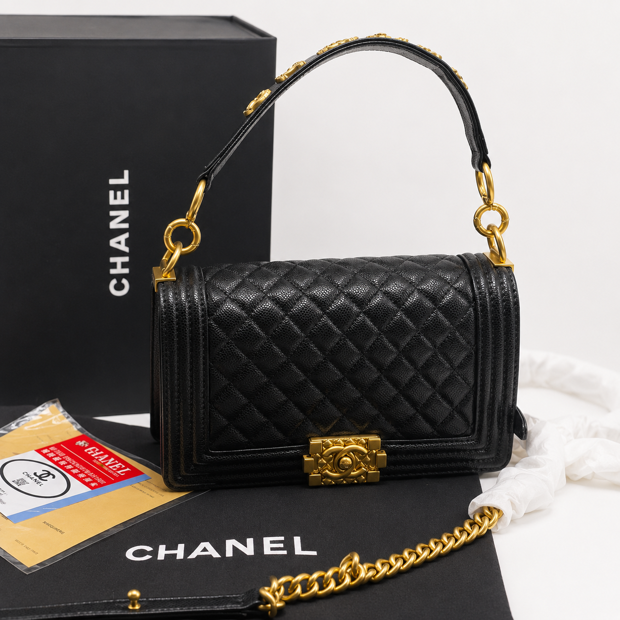 Chanel Boy Quilted Leather Shoulder Bag