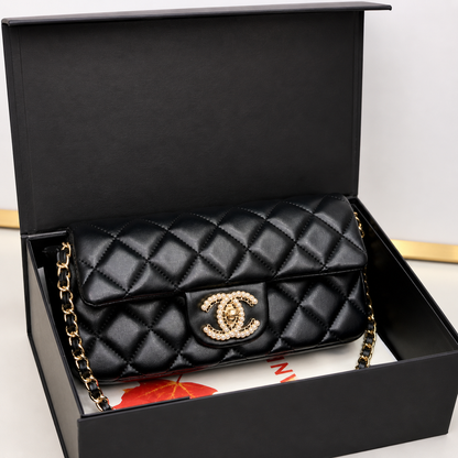 Chanel Classic Flap Mini Bag (Quilted Leather with Pearl CC Lock)