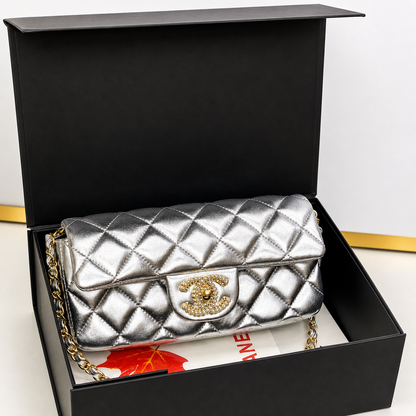 Chanel Classic Flap Mini Bag (Quilted Leather with Pearl CC Lock)