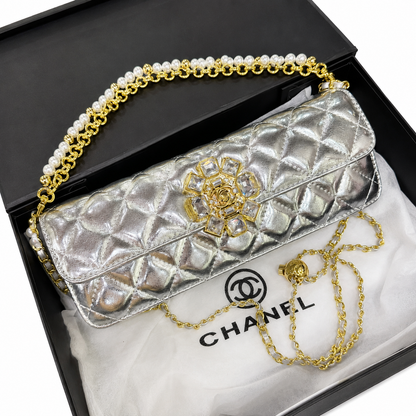 Chanel Crystal Camellia Quilted Flap Bag