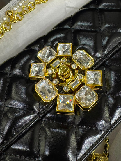 Chanel Crystal Camellia Quilted Flap Bag