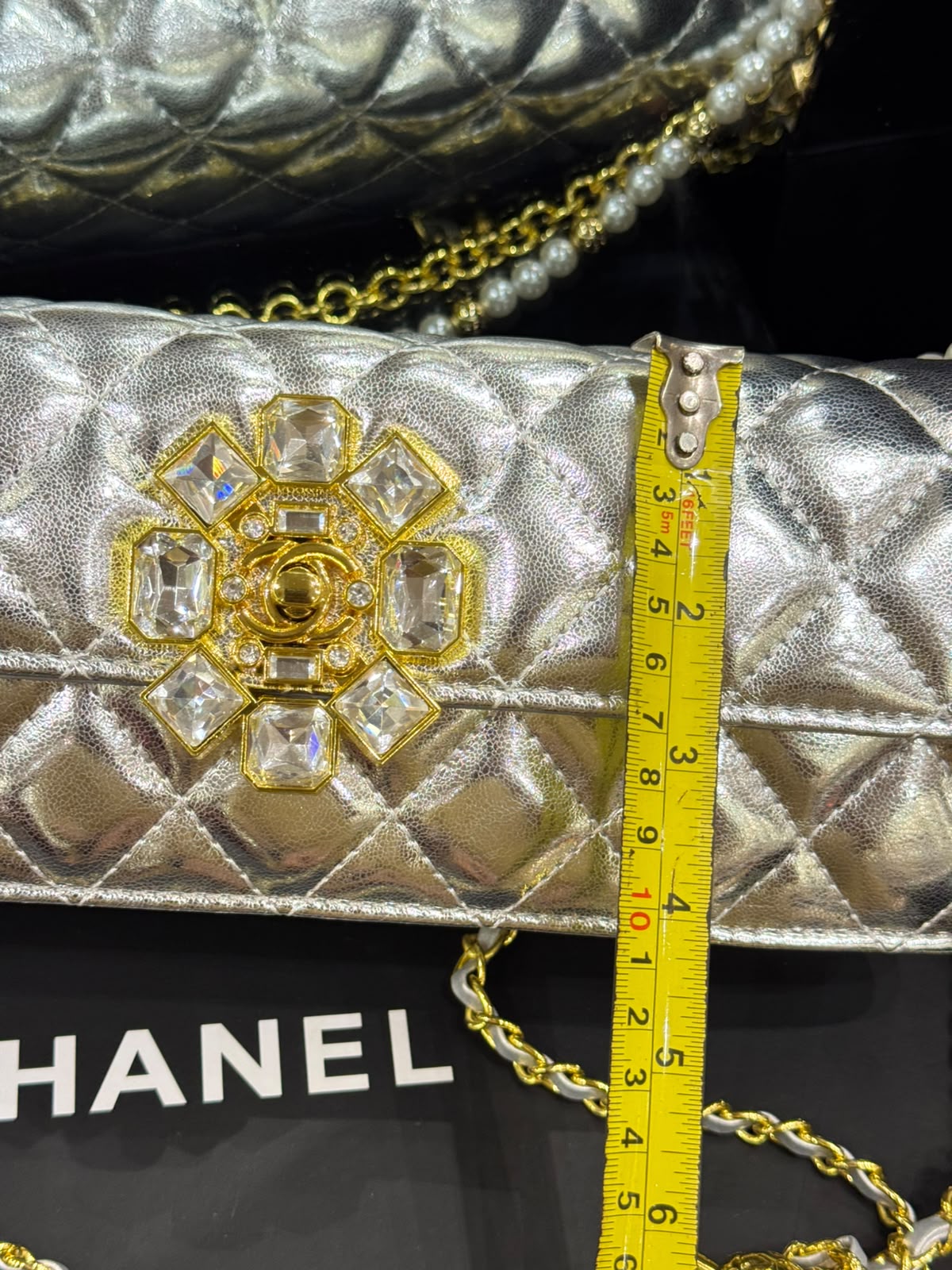 Chanel Crystal Camellia Quilted Flap Bag