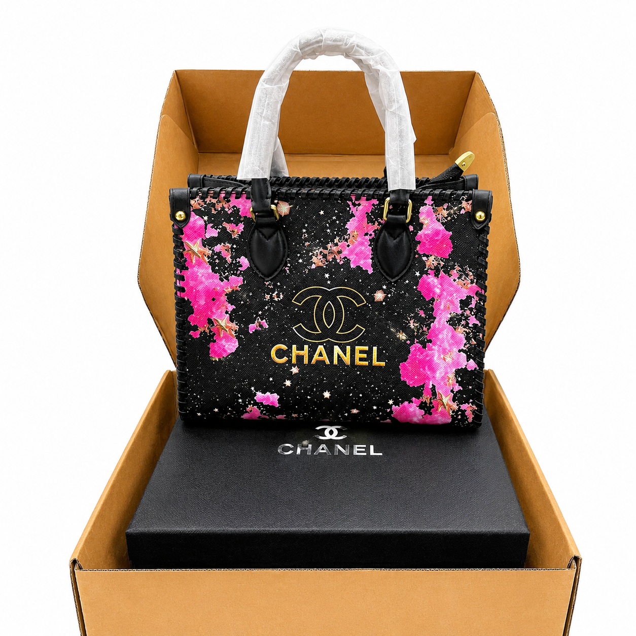 Chanel Floral Canvas Shopping Tote