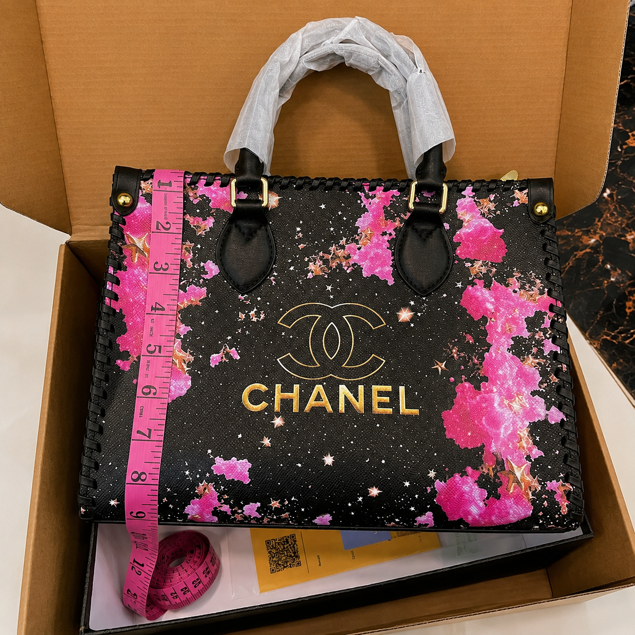 Chanel Floral Canvas Shopping Tote