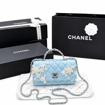 Chanel Floral Quilted Mini Flap Bag