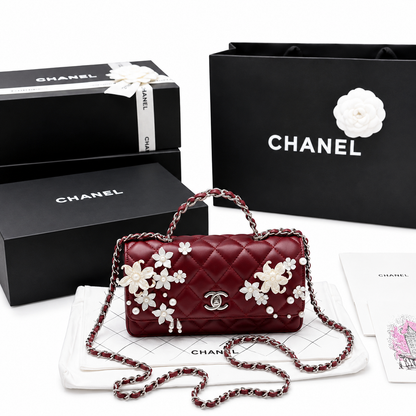 Chanel Floral Quilted Mini Flap Bag